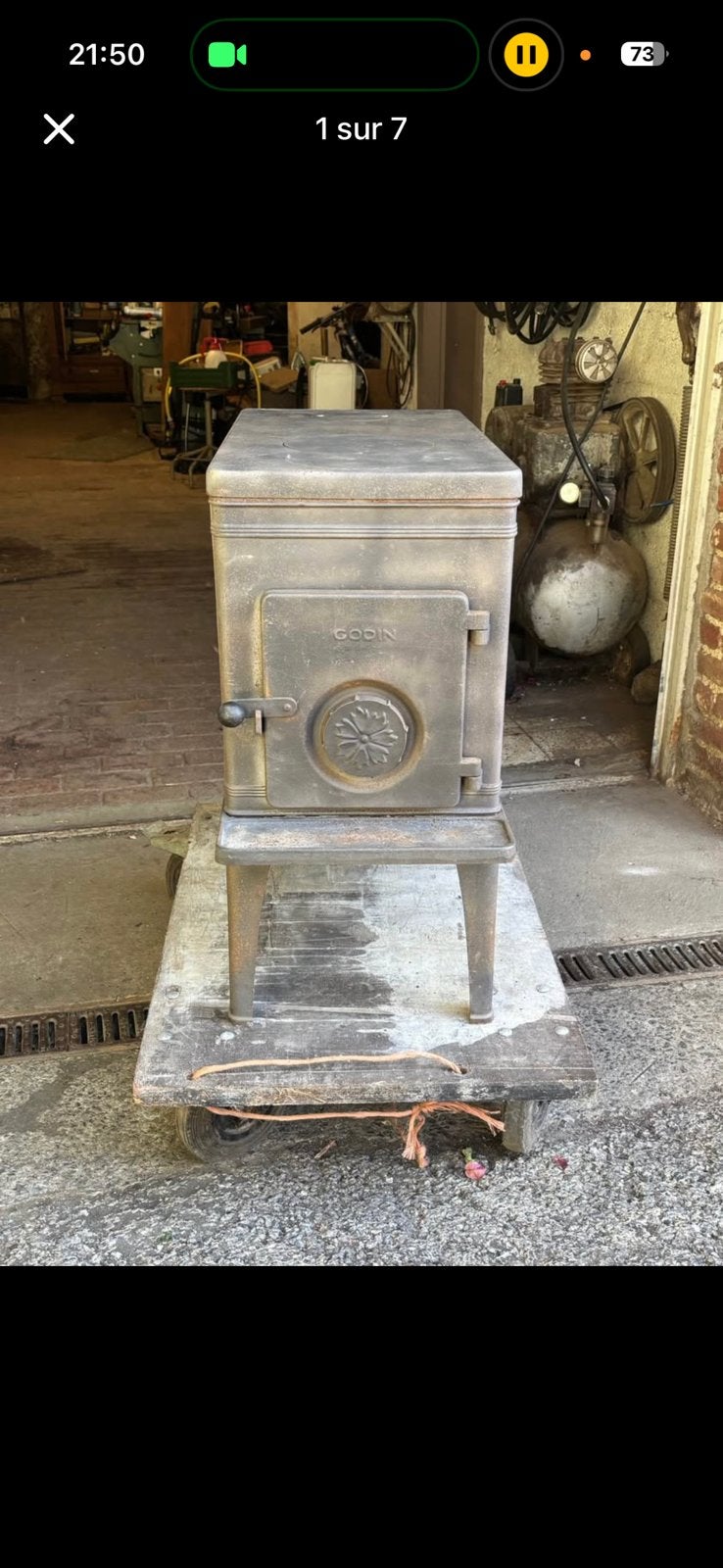 Ancienne cuisinière godin en fonte, Huis en Inrichting, Woonaccessoires | Stolpen, Ophalen, Zo goed als nieuw