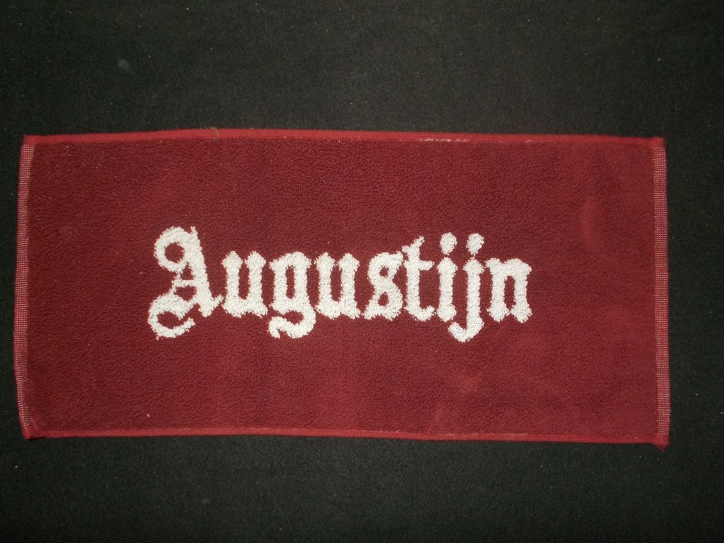 AUGUSTIJN biermat/bartowel - katoen - BIOS - Ertvelde - 2000, Ophalen, Zo goed als nieuw, Overige typen, Overige merken