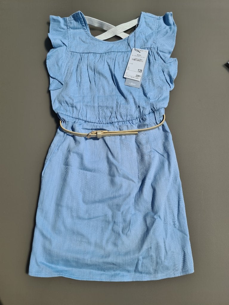 blauw kleedje, jurk, JBC 128 NIEUW, Kinderen en Baby's, Kinderkleding | Maat 128, Ophalen, Zo goed als nieuw