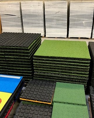 dalles pour terrasse, toiture (caoutchouc + faux gazon), Neuf, Info@kriden.be, Enlèvement ou Envoi, Belgique