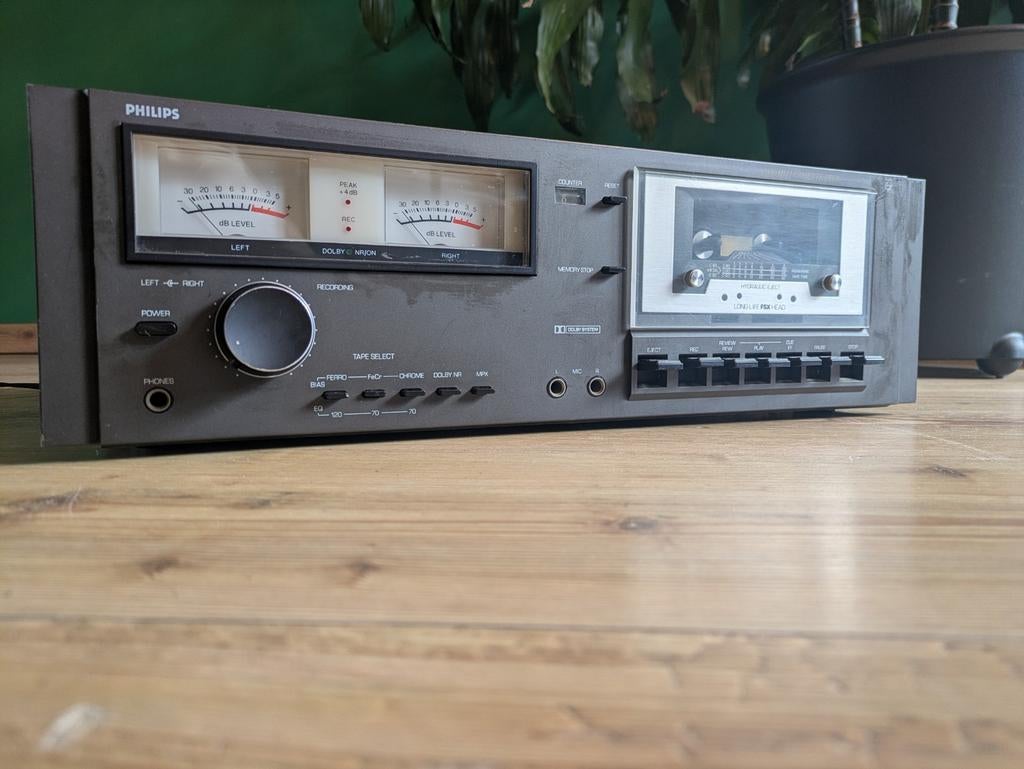 Vintage Philips N5430 HiFi cassette deck, Ophalen, Enkel, Philips, Tape counter