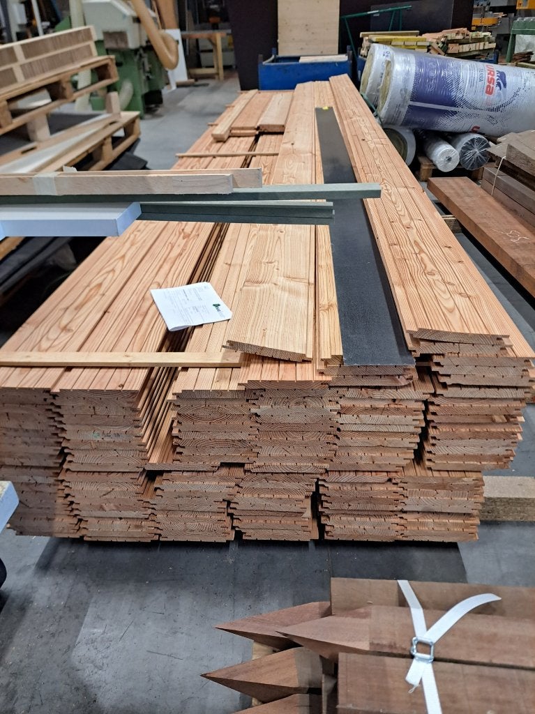 PLANCHET LARIKS 20x150x4900mm - Gevel - 130 stuks, Doe-het-zelf en Bouw, Hout en Planken, Ophalen, Minder dan 25 mm, Nieuw, Plank
