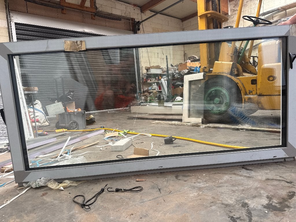 Vast PVC raam in RAL 7004, Doe-het-zelf en Bouw, Raamkozijnen en Schuifdeuren, Ophalen