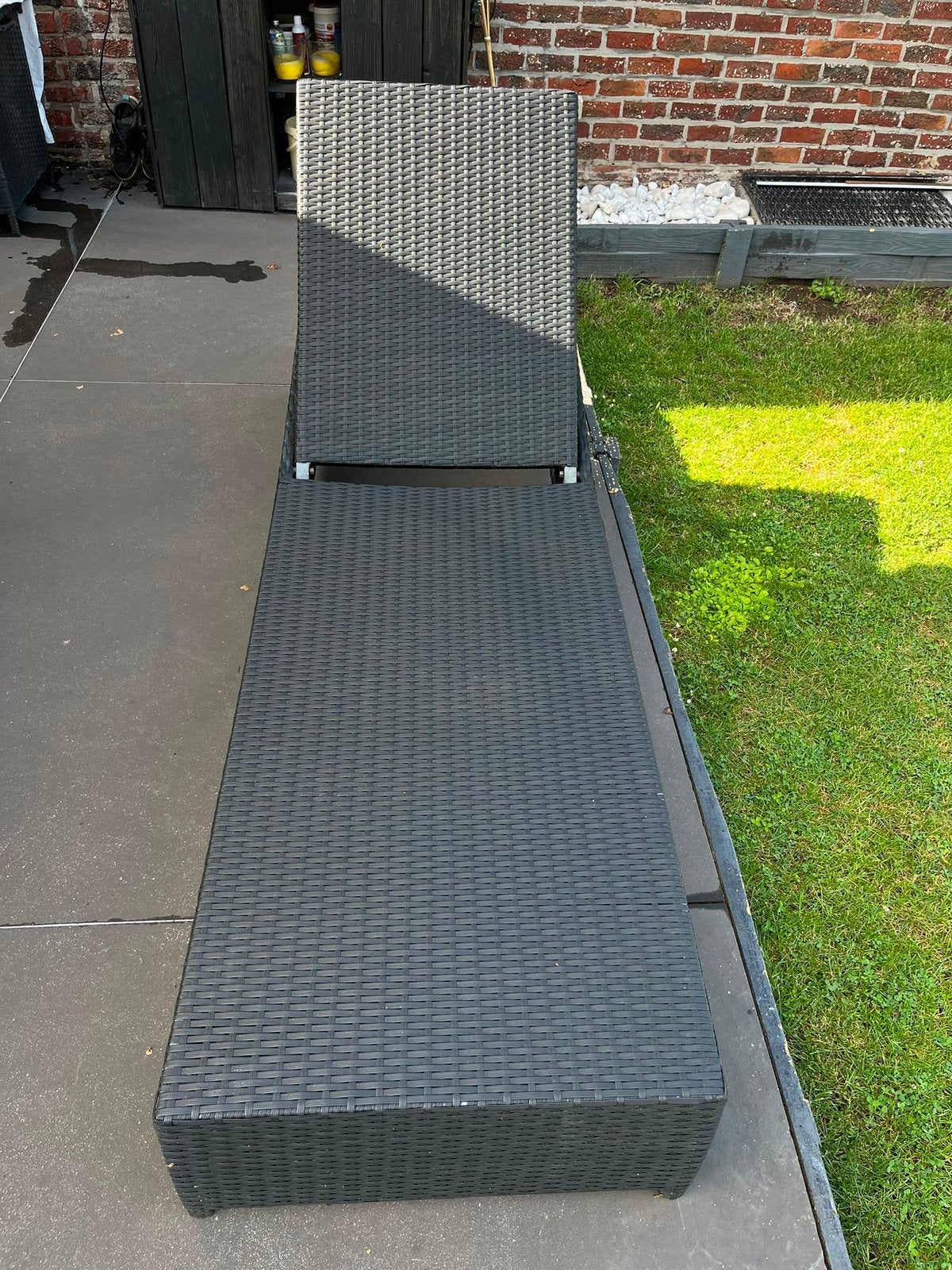 Ligbed tuinstoel, Jardin & Terrasse, Chaises longues, Enlèvement, Utilisé, Synthétique, Réglable