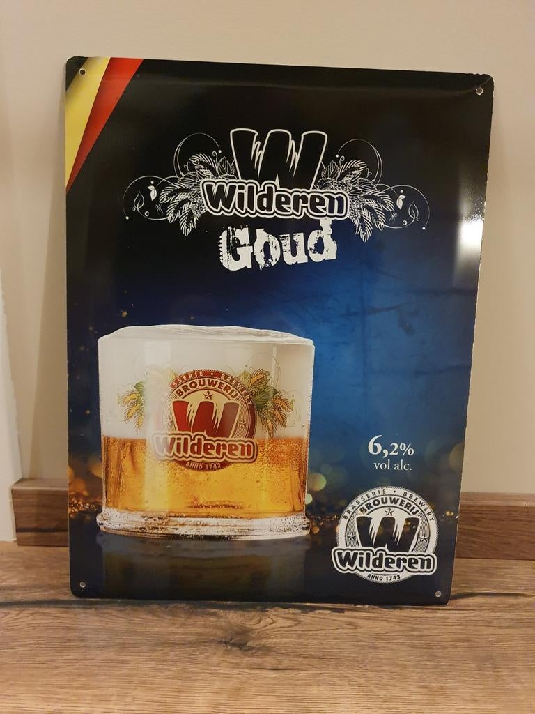 Metaal reclamebord - Wilderen goud -, Ophalen of Verzenden, Gebruikt, Reclamebord, Plaat of Schild, Overige merken
