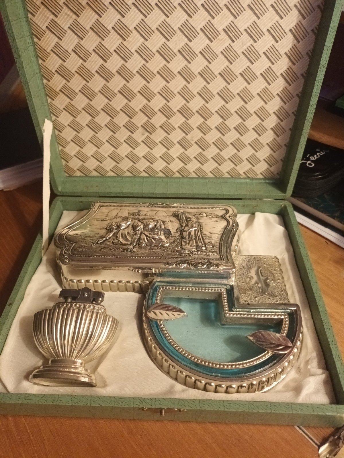 Service Fumeur 50/60 - Briquet de Table, Cendrier, Boîte, Collections, Enlèvement ou Envoi, Comme neuf, Briquet
