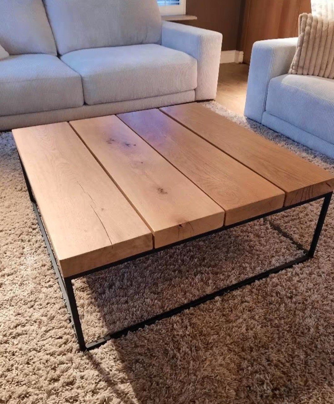 salontafel in eik, Ophalen, 50 tot 100 cm, Nieuw, 50 tot 100 cm