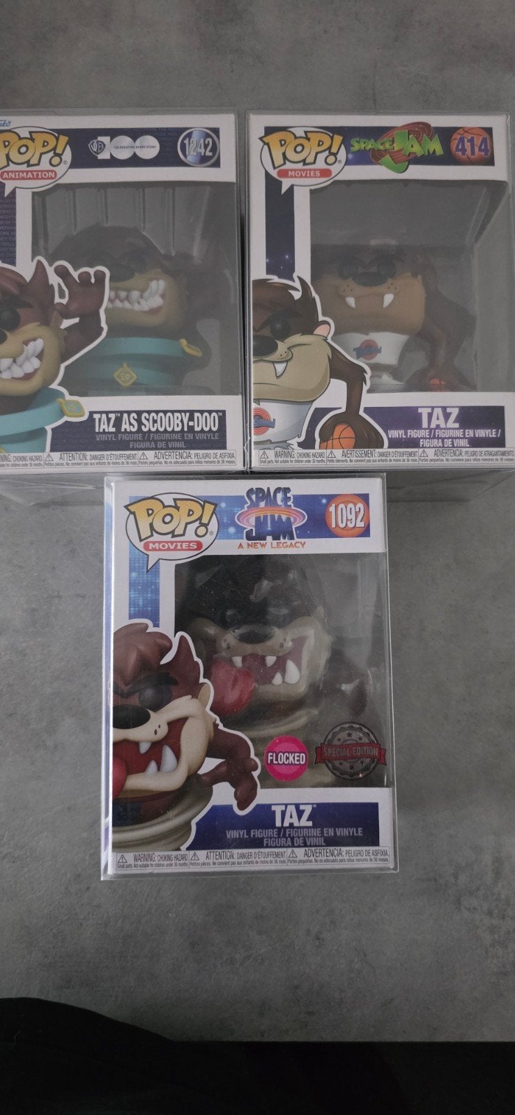 Lot de 3 Funko Pop Taz – Très bon état