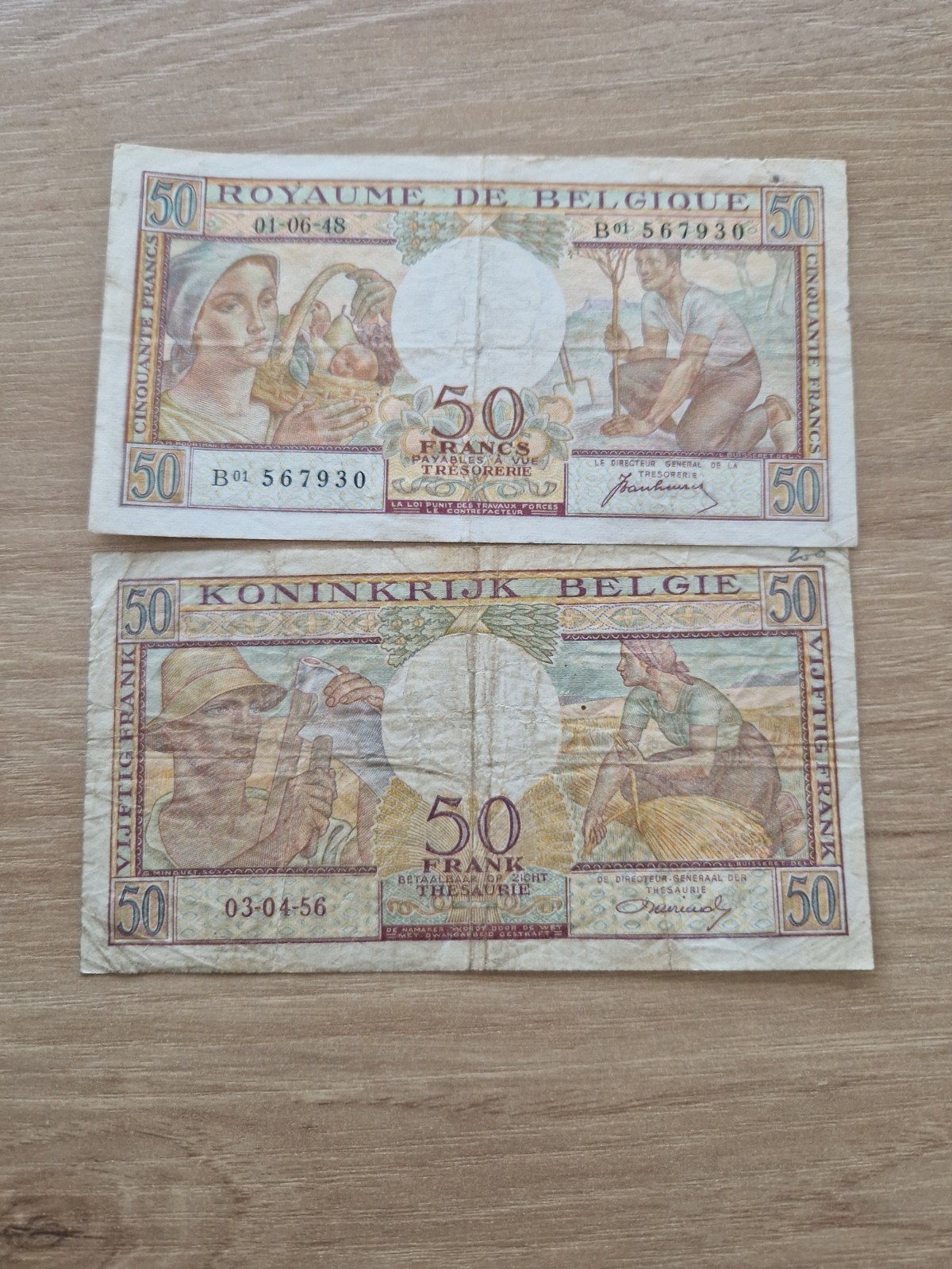 50 frank 1948 en 1956, Ophalen of Verzenden