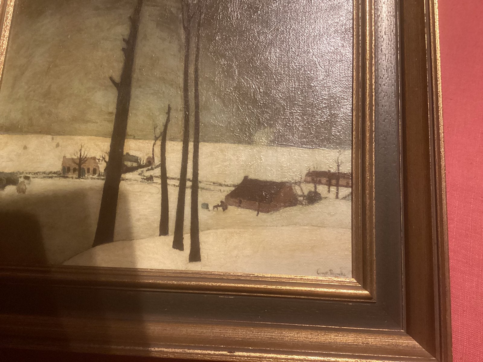 Winterlandschap  schilderij .Constant permeke ., Ophalen, Landschap, Doek