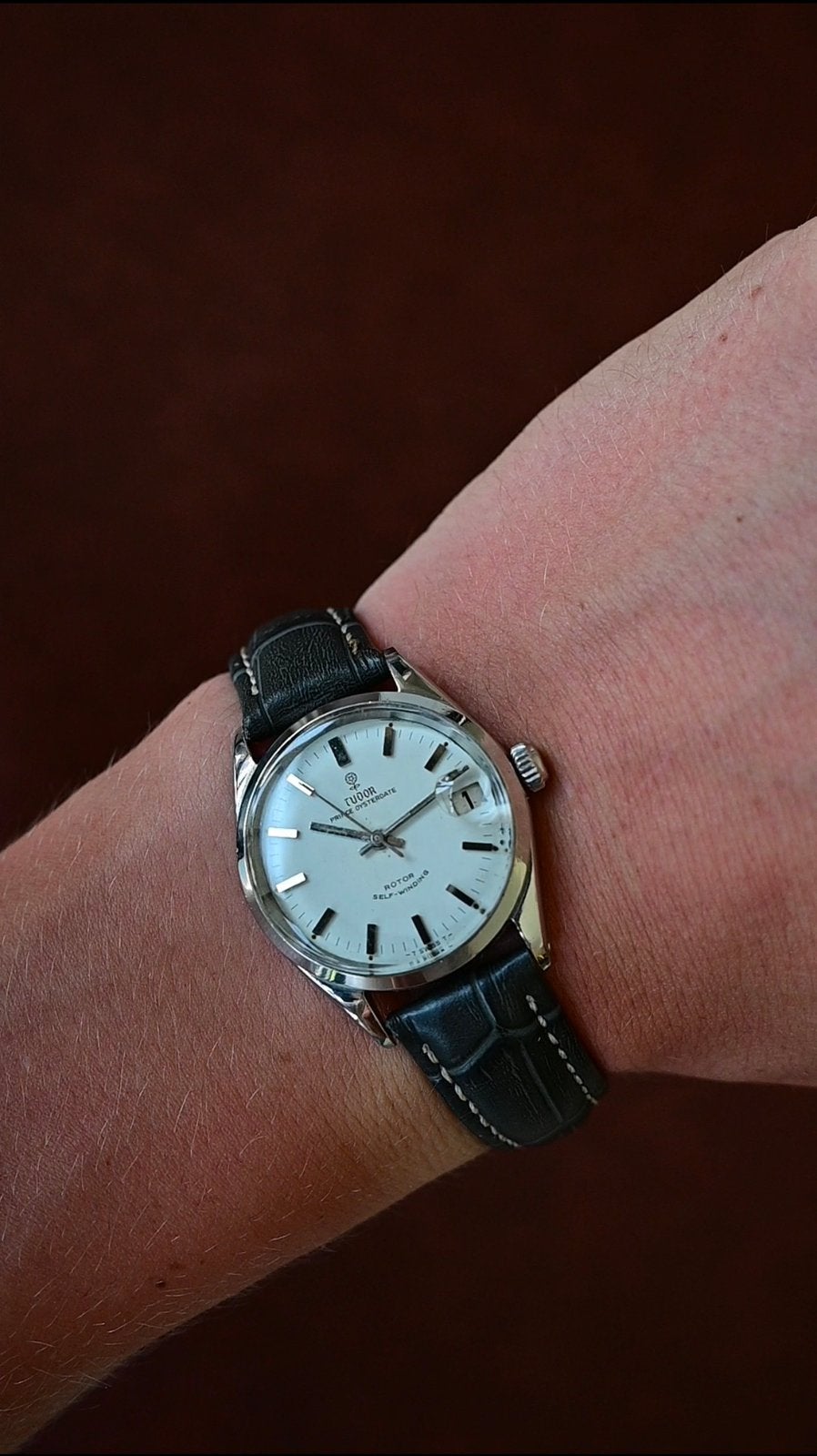 Tudor / Rolex Prince Oysterdate automatic horloge, Handtassen en Accessoires, Horloges | Heren, Leer, Polshorloge, Ophalen of Verzenden