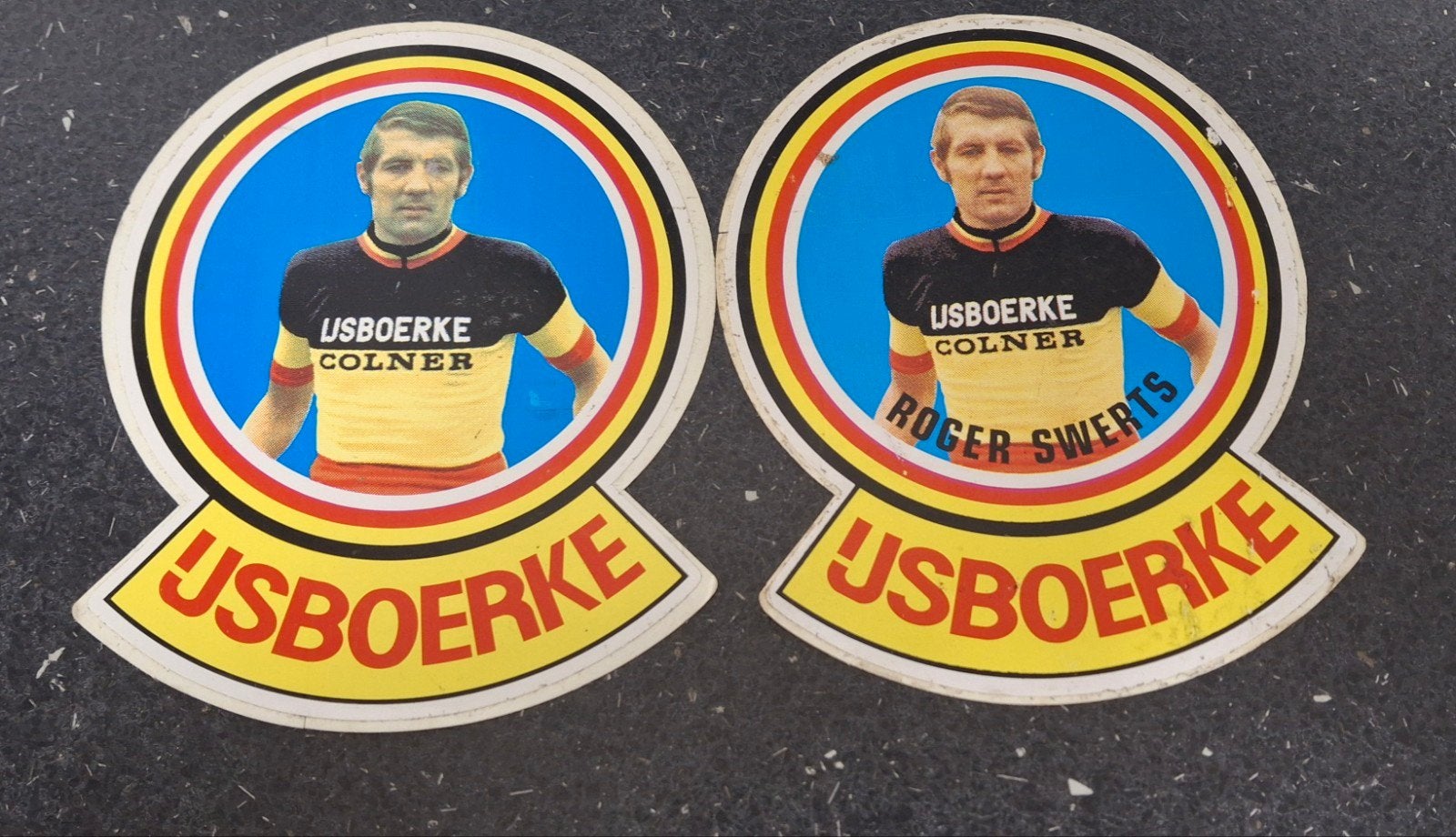 Lot de stickers vintage de l'équipe Iceboerke Roger Swerts, Enlèvement ou Envoi, Comme neuf, Sport