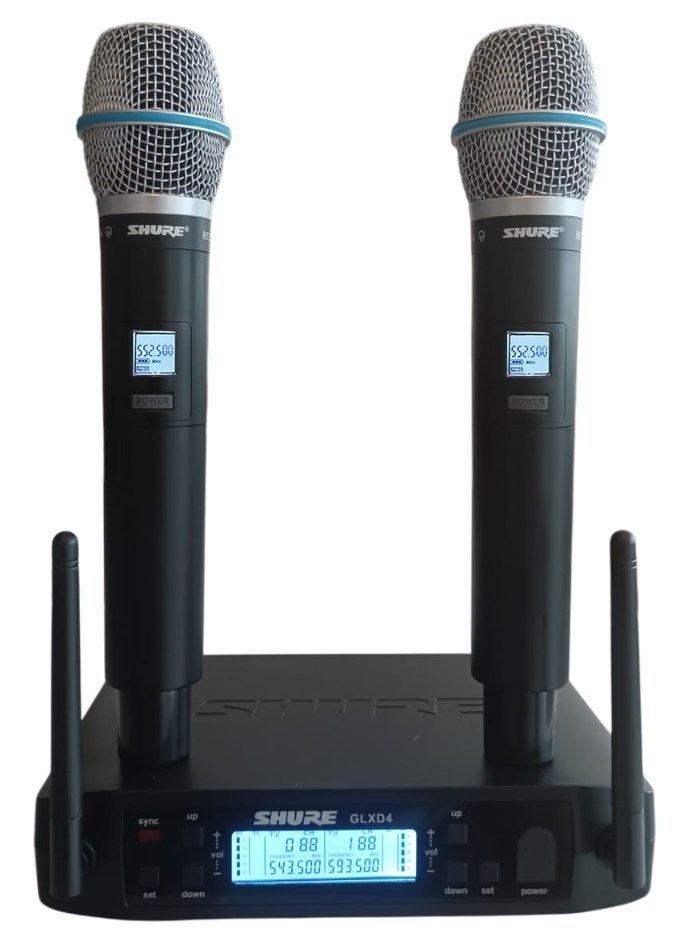 Nouveau Shure GLXD4 avec 2 microphones à main, Enlèvement ou Envoi, Neuf, Micro chant, Sans fil