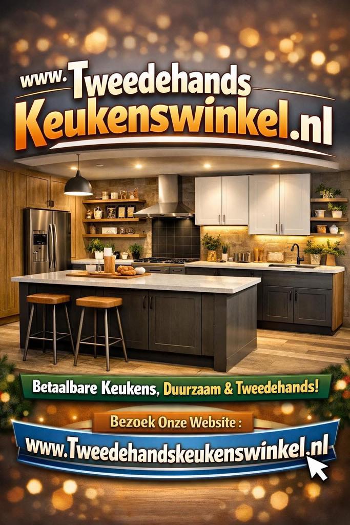 ⭐TWEEDEHANDSKEUKENSWINKEL KEUKENS BESPAAR TOT WEL 70% ⭐, Huis en Inrichting, Wit, Dubbelwandige keuken, Ophalen of Verzenden, Zo goed als nieuw