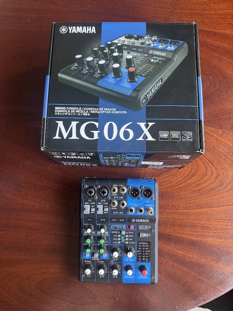 Yamaha MG06X console de mixage 6 canaux + effets SPX + boîte, Musique & Instruments, Enlèvement, Utilisé
