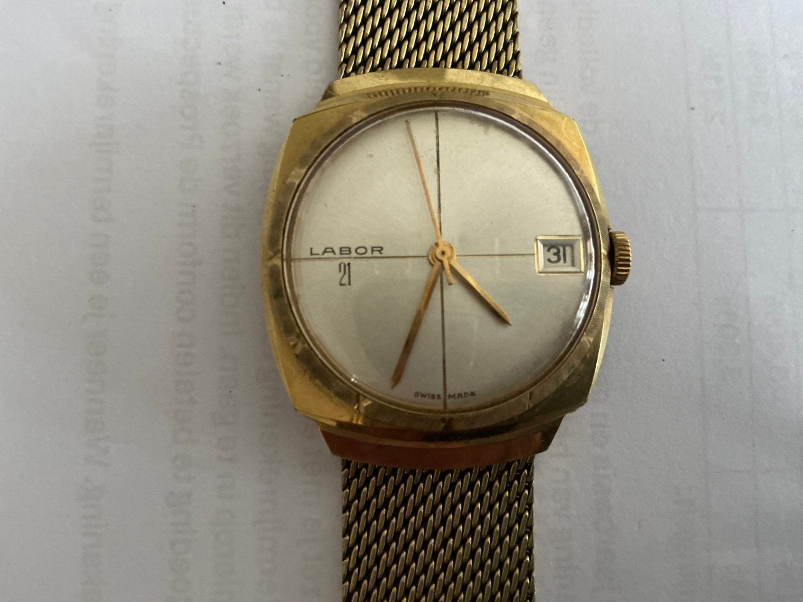 Mechanisch horloge-Labor21datumweergave- werkende staat-, Ophalen, Gebruikt