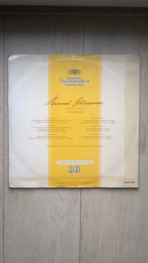 Lp vinylplaat Heinrich Schlusnus in memoriam., Ophalen, Zo goed als nieuw