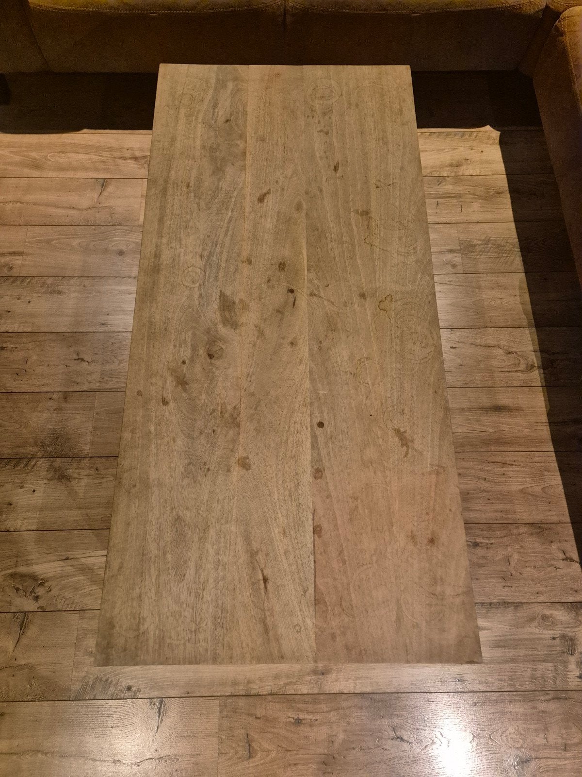 Eik industrieel geleefde salontafel, Huis en Inrichting, Ophalen, 100 tot 150 cm, 50 tot 100 cm, Eikenhout