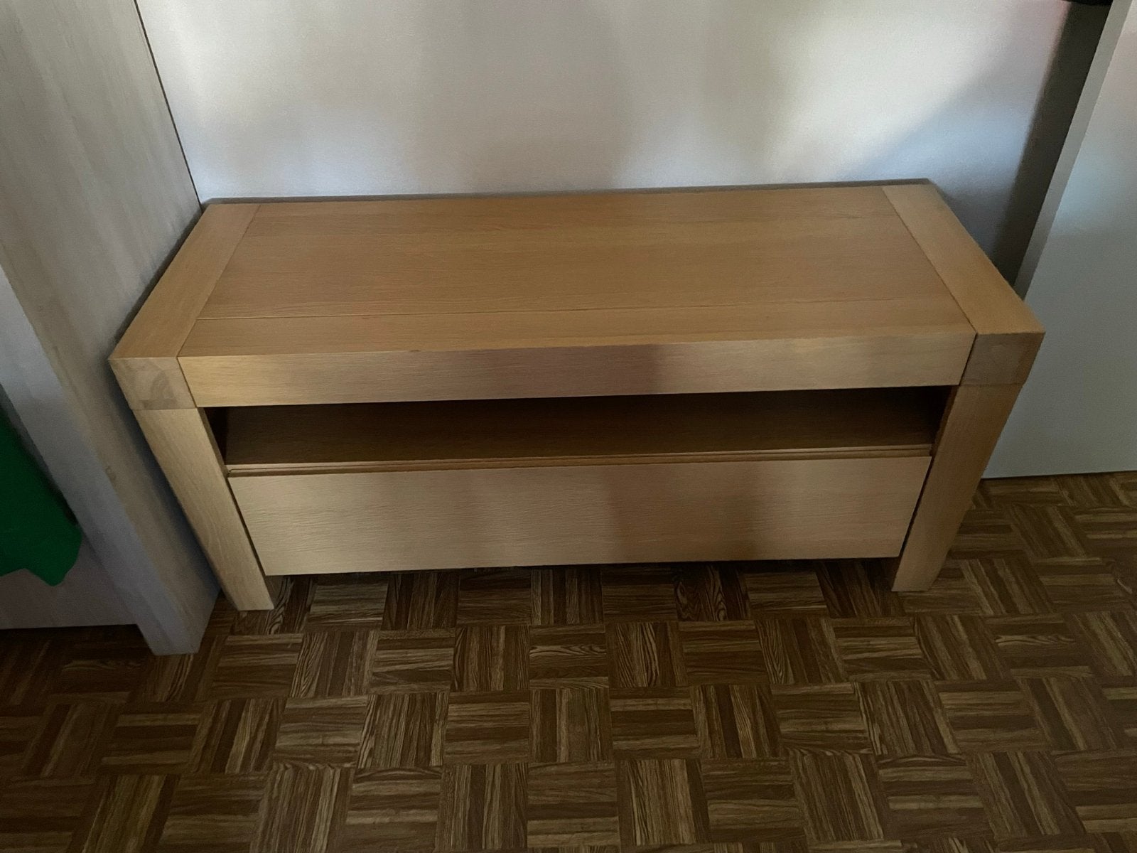 Eettafel, salontafel en tv meubel, Ophalen, Gebruikt, Eikenhout