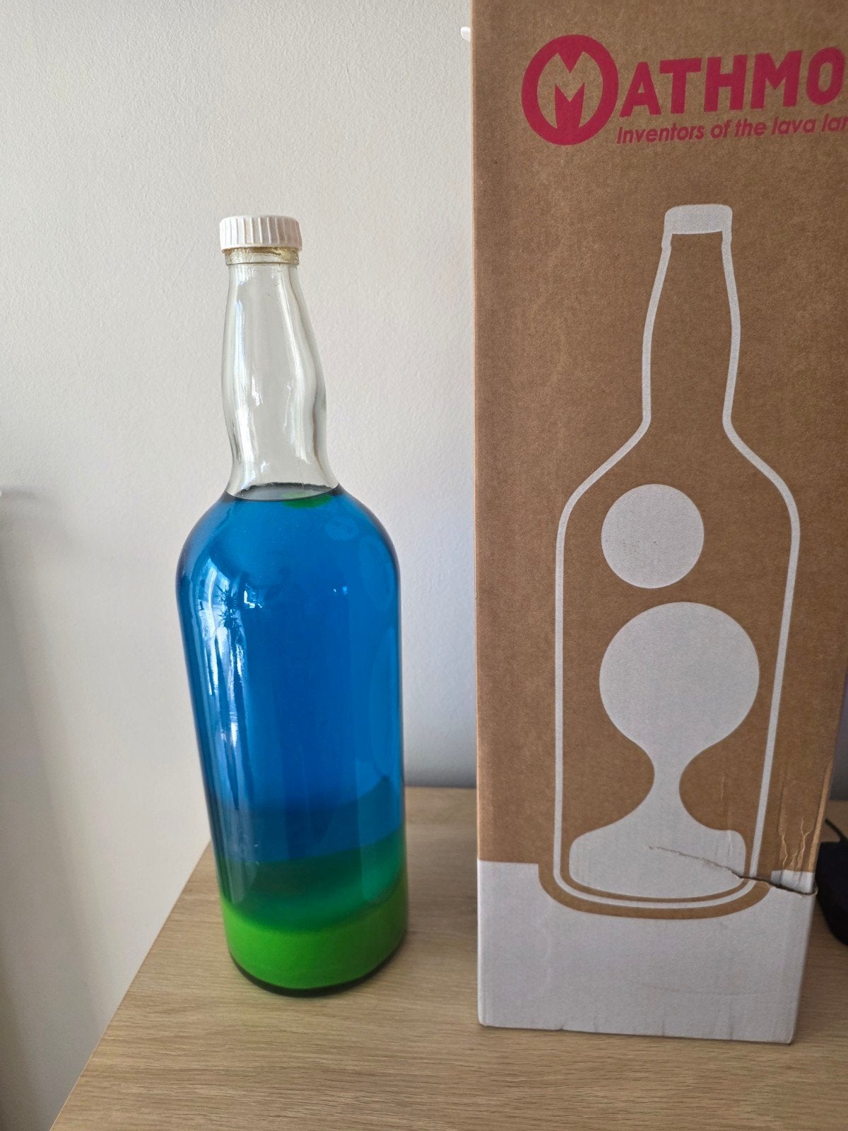 mathmos lunar/io/rokit fles blauw/groen, Huis en Inrichting, Blauw, Verzenden