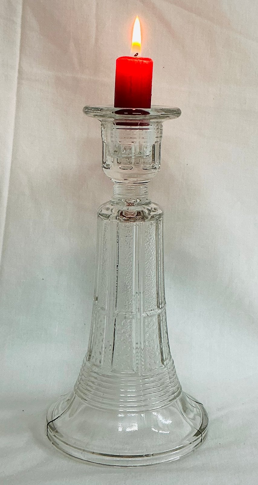 VSL Val Saint Lambert Luxval Allard Antieke kandelaar, Antiek en Kunst, Antiek | Glaswerk en Kristal, Ophalen of Verzenden