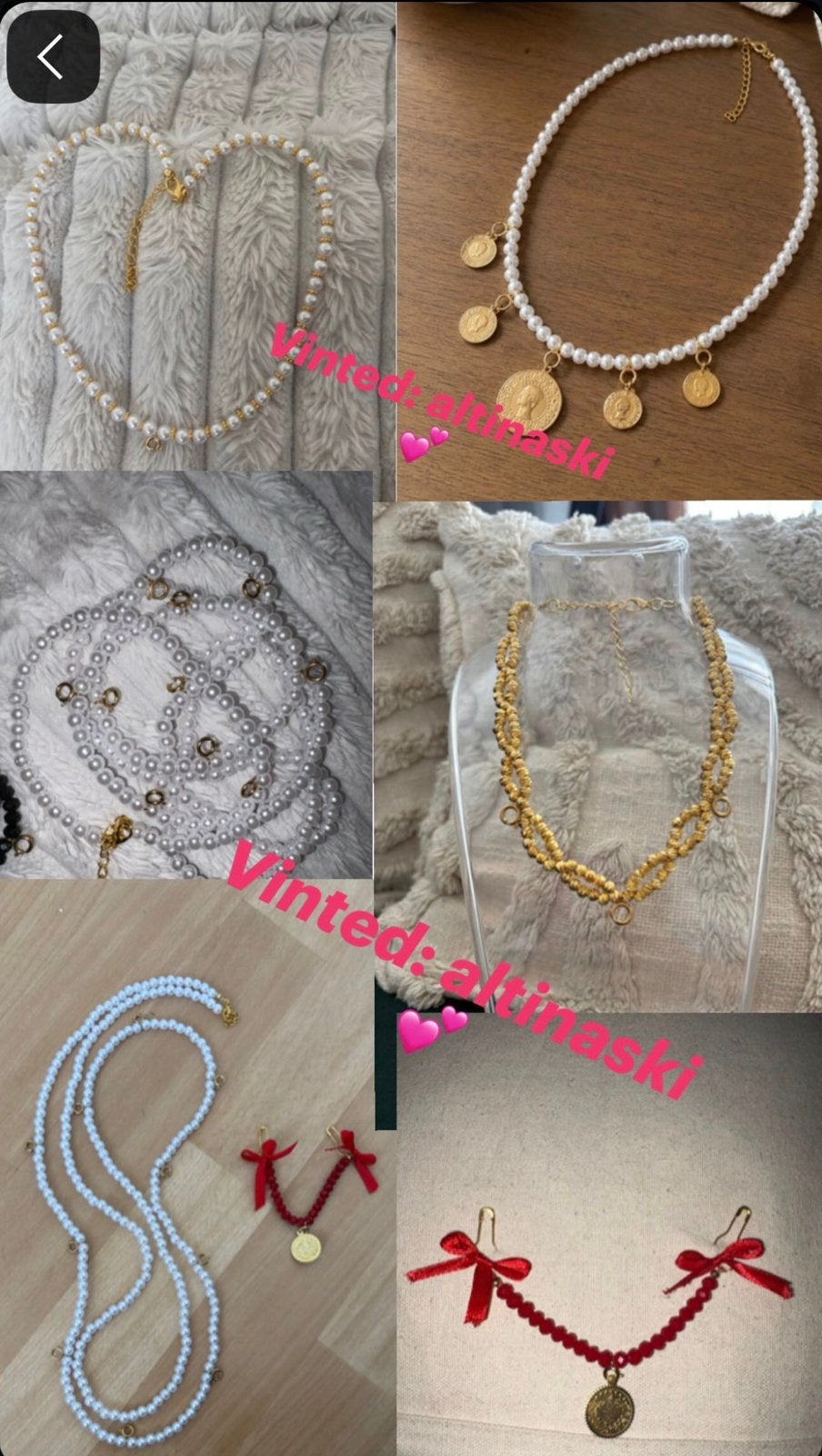 Fiseklik collier perles turc ceyrek MP, Comme neuf, Blanc, Envoi, Autres matériaux
