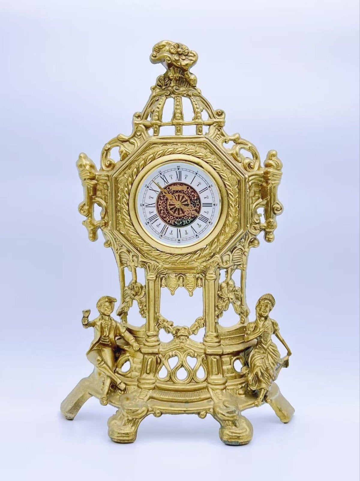 belle horloge de table de style baroque, des années 1950, Enlèvement ou Envoi