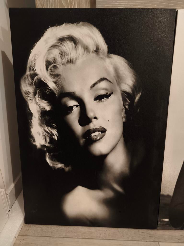 Lot de 5 tableaux photos noir et blanc de Marilyn Monroe, Envoi