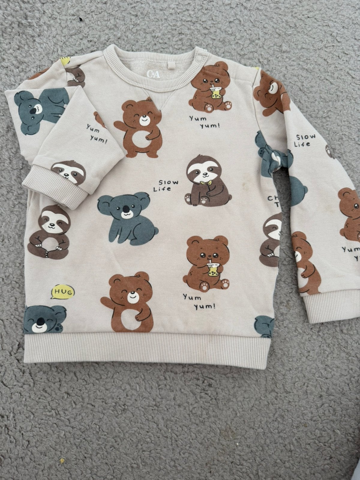 Warm en comfortabel C&A babysweatshirt met beren en koala, Kinderen en Baby's, Kinderkleding | Overige, Verzenden, Zo goed als nieuw