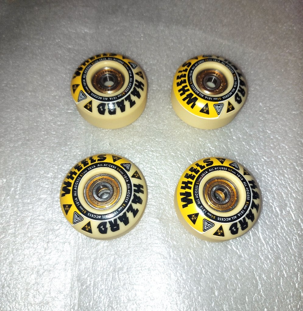 Skatewielen - Hazard Radial - Wit/Geel, Ophalen of Verzenden, Skateboard