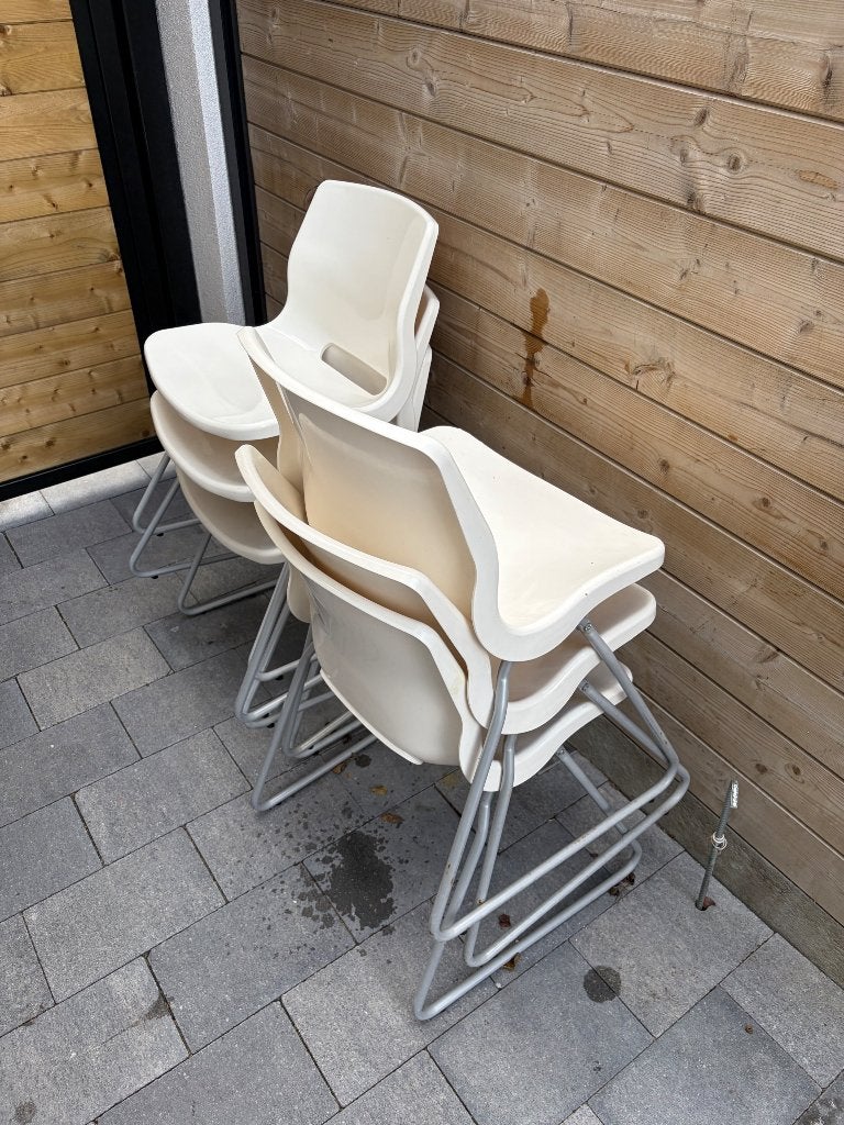 6 Witte tuinstoelen, Huis en Inrichting, Ophalen, Gebruikt, Wit, Vijf, Zes of meer stoelen