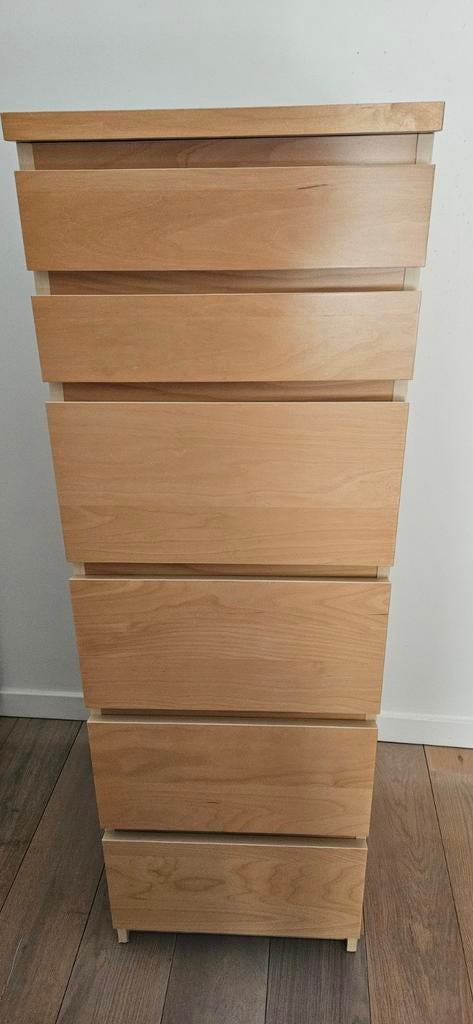 Commande 6 tiroirs Malm d'ikéa avec miroir, Huis en Inrichting, Kasten | Ladekasten, Ophalen, Minder dan 50 cm, Gebruikt, 5 laden of meer