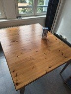 Table à manger en bois massif, Maison & Meubles, 100 à 150 cm, Quatre personnes, Enlèvement, Utilisé