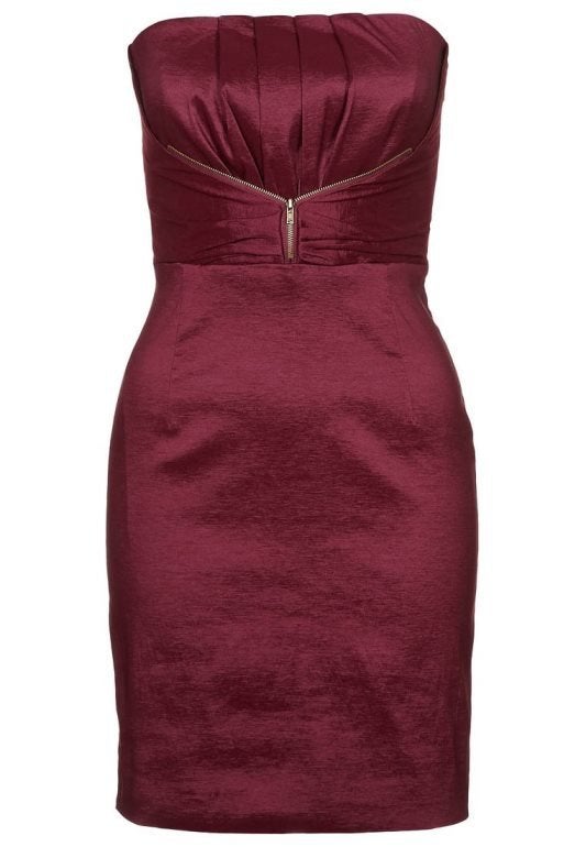 cocktailjurk bordeaux Vila Foxella 36 of S, Kleding | Dames, Nieuw, Cocktailjurk, Ophalen of Verzenden, Maat 36 (S)