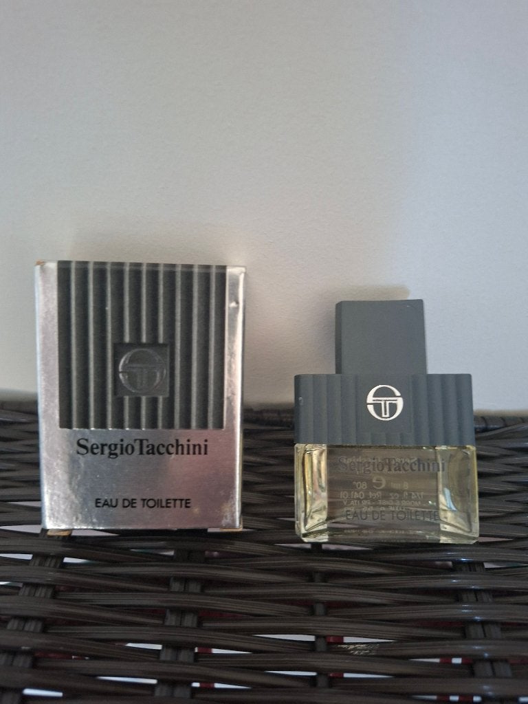 Vintage parfum miniatuur Sergio Tacchini, Ophalen of Verzenden, Zo goed als nieuw, Miniatuur, Gevuld