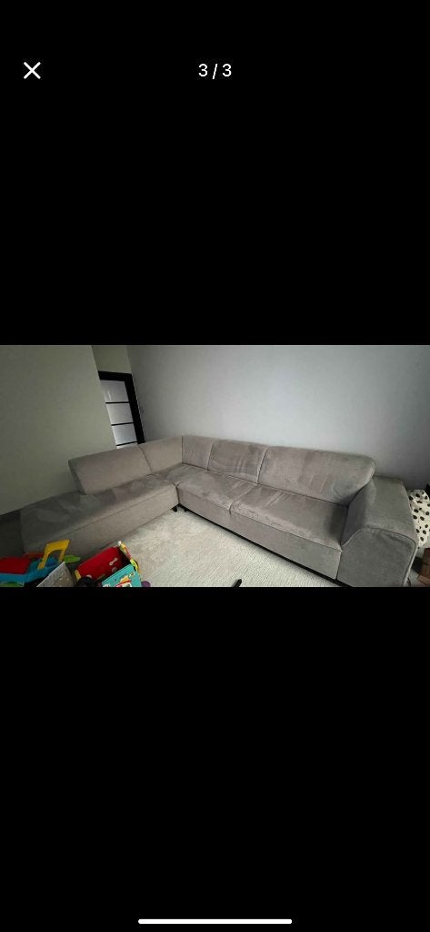Moderne hoekzetel grijs - In goede staat, 150 cm ou plus, 300 cm ou plus, Quatre personnes ou plus, Enlèvement
