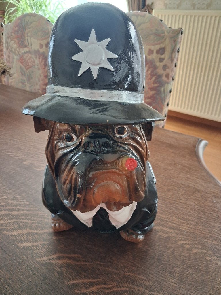 Vintage beeld Engelse  Bulldog als Bobby agent, Ophalen, Zo goed als nieuw