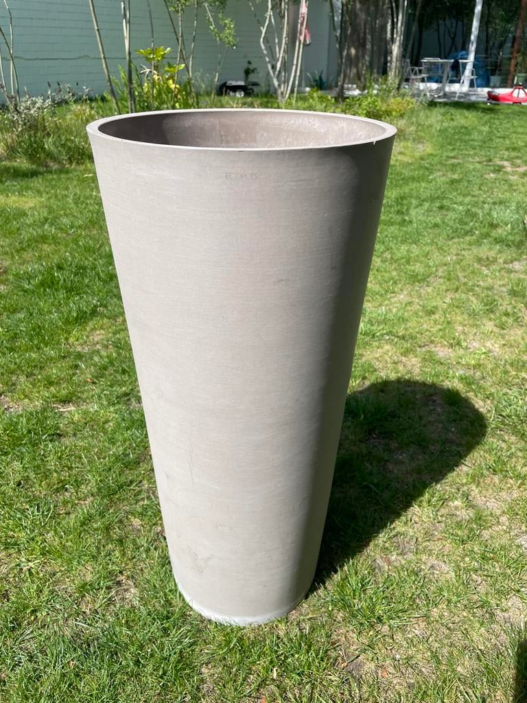 Ecopots Amsterdam High 76 Taupe, Tuin en Terras, Bloempotten, Ophalen, Kunststof, Gebruikt, 40 cm of meer