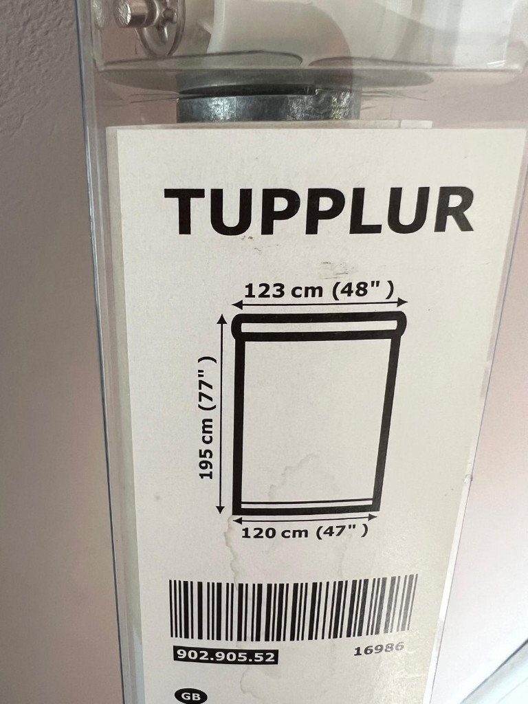 TUPPLUR verduisterend rolgordijn, Ophalen, Rolgordijn, Wit, Nieuw