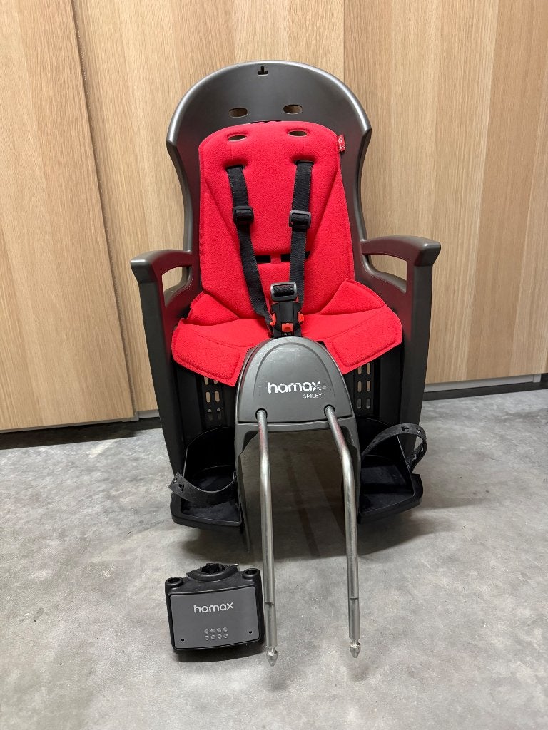 Siège de vélo pour enfant, Vélos & Vélomoteurs, HAMAX smiley, Repose-pieds, Comme neuf, Enlèvement