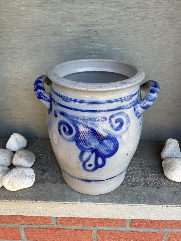 Stenen retro bloempot, Tuin en Terras, Ophalen, Zo goed als nieuw