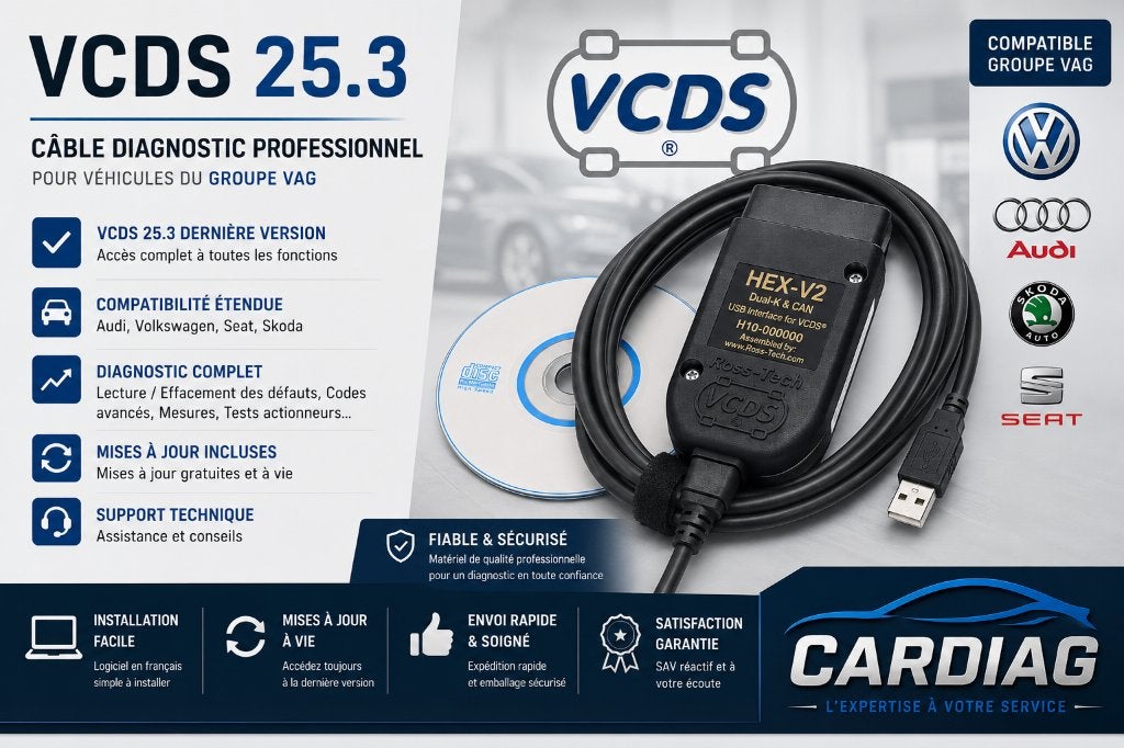 Interface diagnostic Vagcom VCDS 25.3 dernière version !, Auto diversen, Autogereedschap, Nieuw, Ophalen of Verzenden