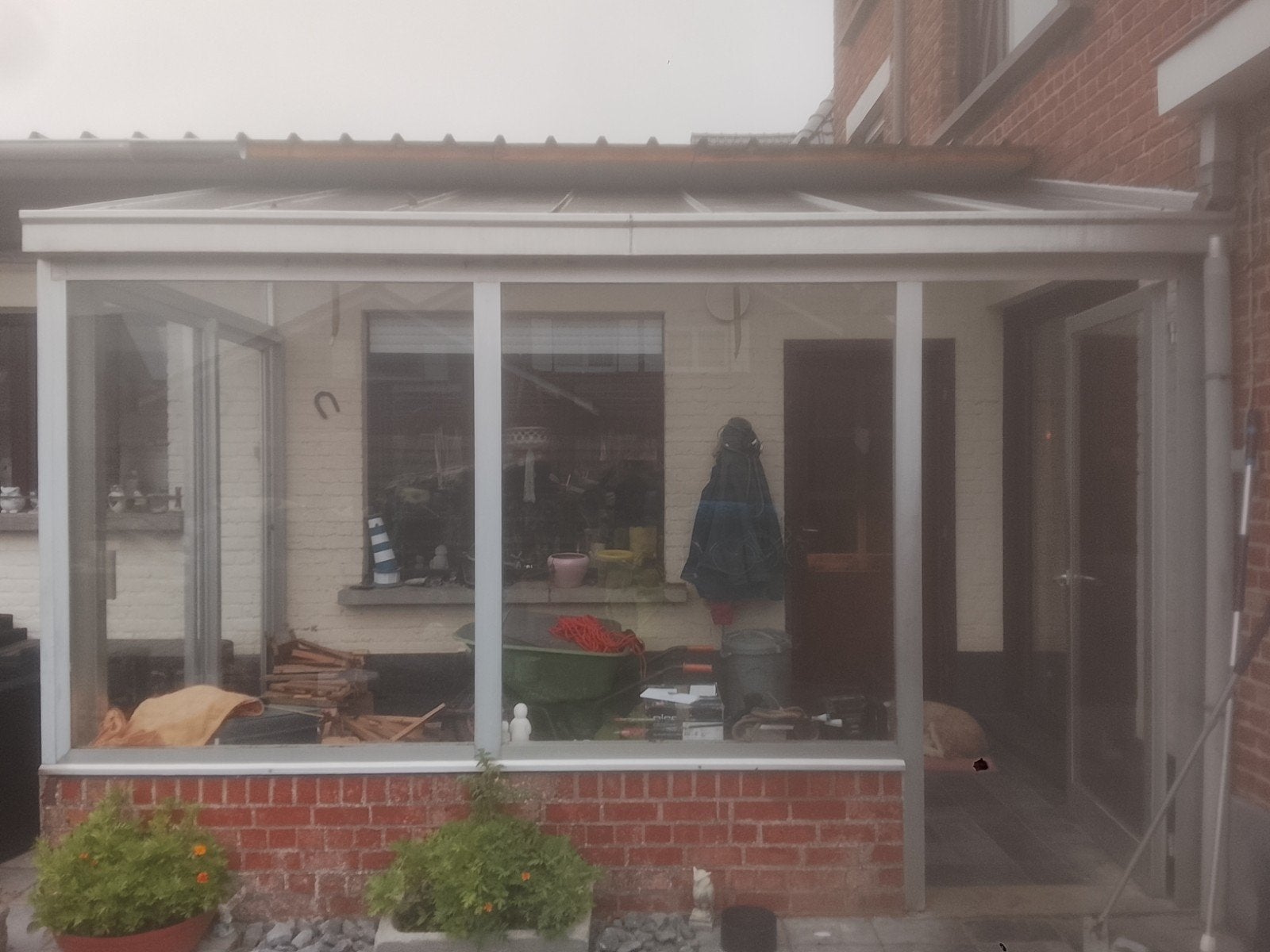 gratis veranda in aluminium zelf afbreken 2.20 breed / 4.20, Tuin en Terras, Ophalen, Zo goed als nieuw, Veranda