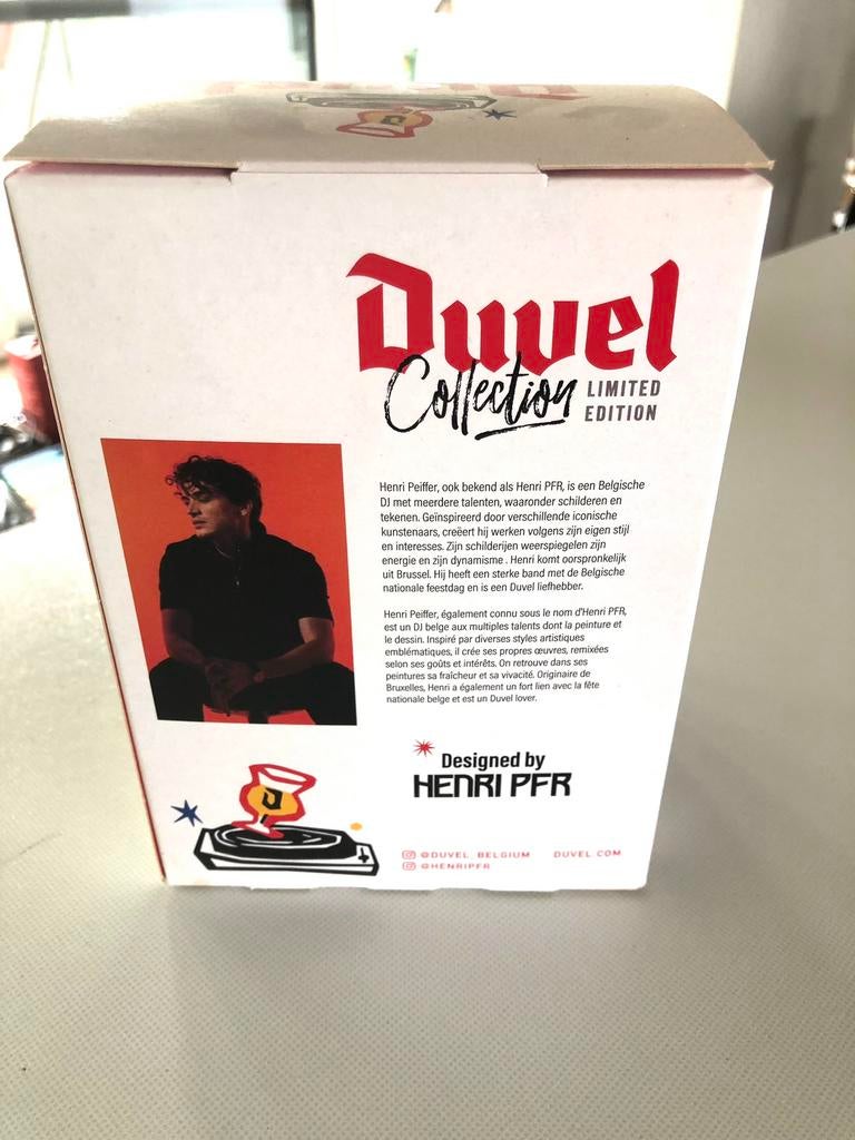 Collectors item Duvel glas Henri PFR, Ophalen, Zo goed als nieuw