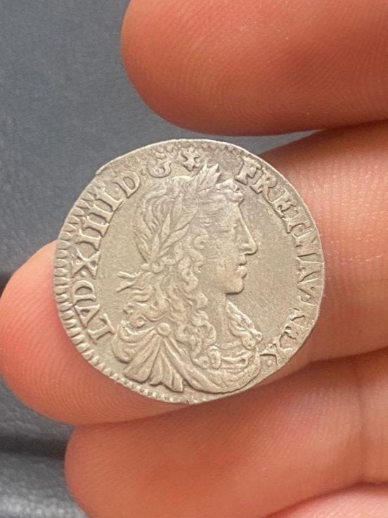 Louis XIV 1/12 ecu zilvermunt 17de eeuw, Envoi, France, Monnaie en vrac, Argent