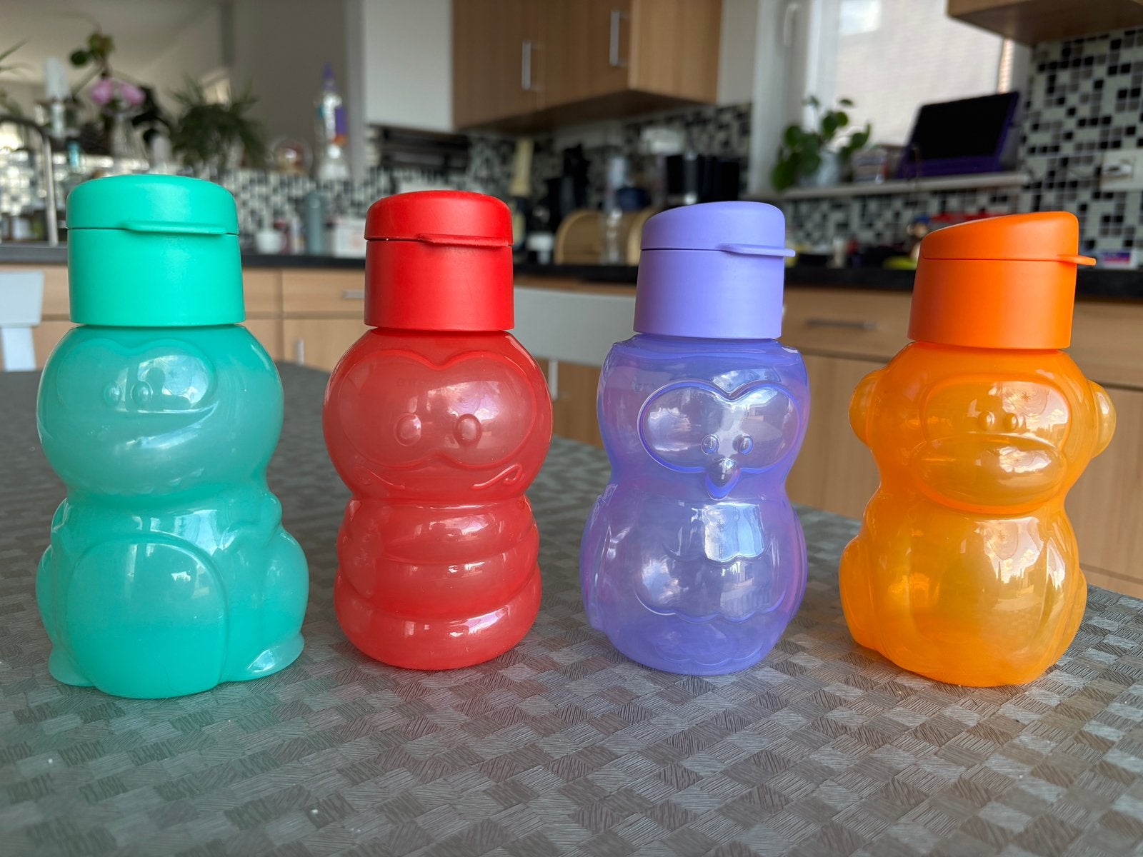 4 ecoflessen Tupperware, Huis en Inrichting, Ophalen, Gebruikt, 350 ml, Drinkfles