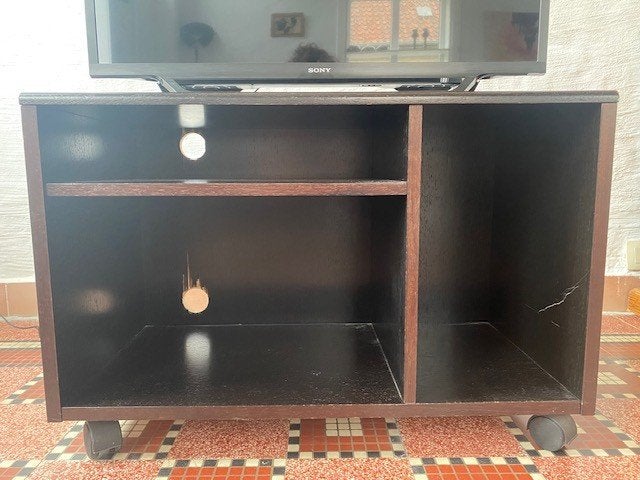 Meuble TV en bois foncé, Maison & Meubles, Armoires | Mobilier de télévision, Utilisé, Moins de 100 cm, 50 à 100 cm, 25 à 50 cm
