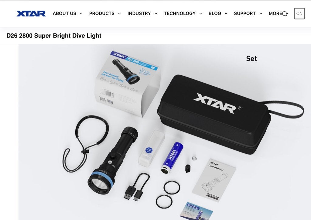 XTAR D26 Duiklamp 2800 Lumen + 2e extra accu., Sports nautiques & Bateaux, Enlèvement ou Envoi, Neuf, Lampe de plongée