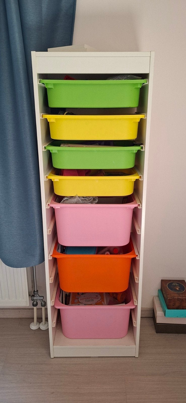 IKEA TROFAST storage frame with 7 colored plastic box, Kinderen en Baby's, Ophalen