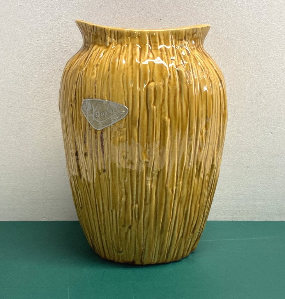 Boch Keralux - Vase Vintage à Décor Paille, Enlèvement ou Envoi